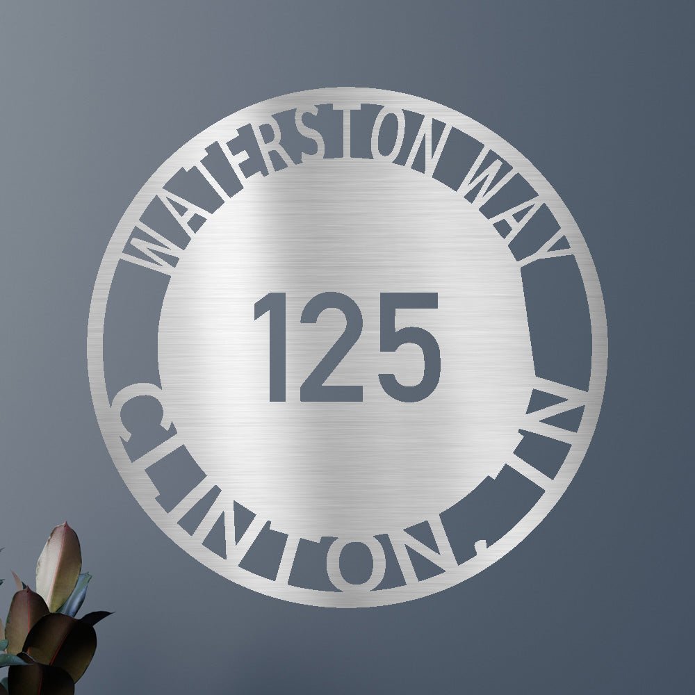 Bold Circle Home Address Personalized Gifts - Custom Metal Sign