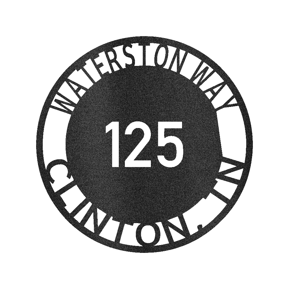 Bold Circle Home Address Personalized Gifts - Custom Metal Sign