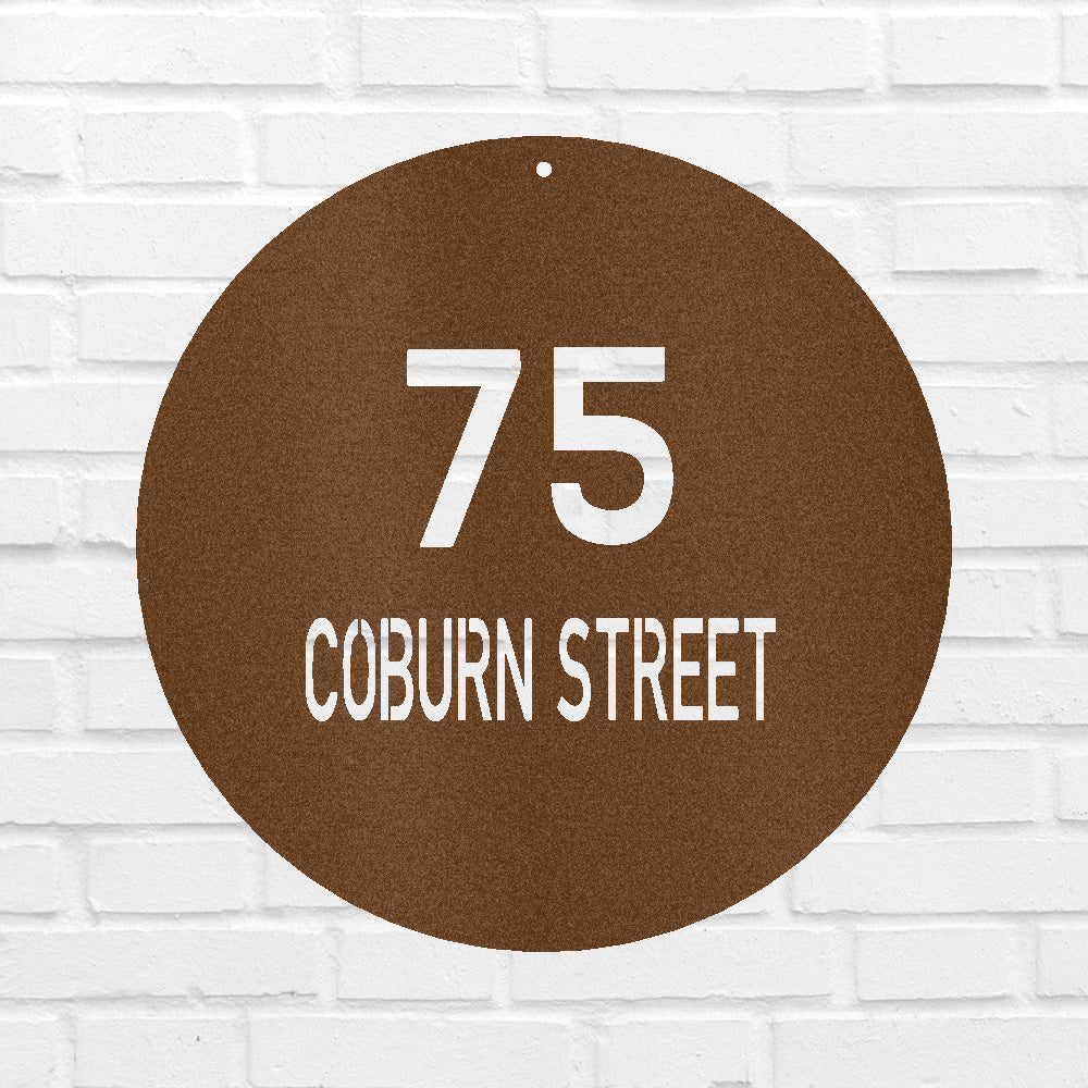 Circle Home Address Personalized Gifts - Custom Metal Sign