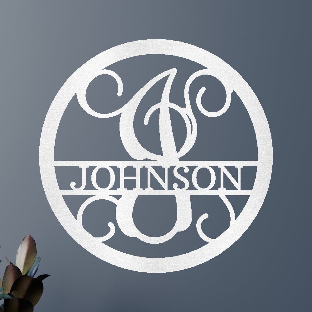 Circle Vine Personalized Gifts - Custom Metal Sign, Split Letter