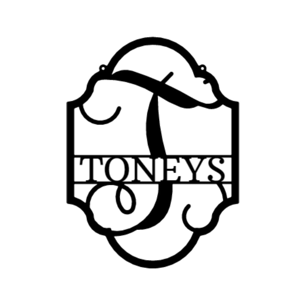 Family Name Plaque Personalized Gifts - Custom Metal Sign, Split Letter