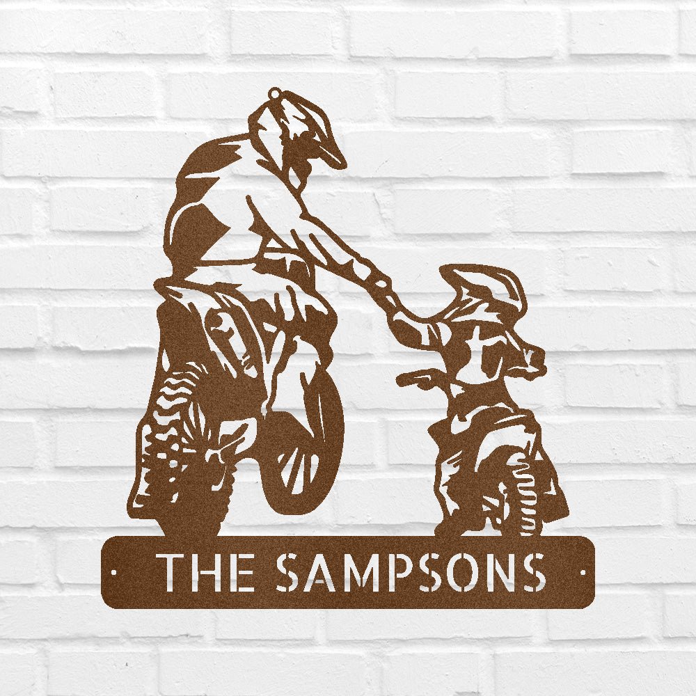 Father and Son Motocross Personalized Gifts - Custom Metal Sign