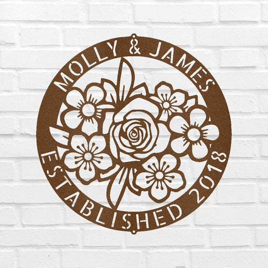 Floral Ring Personalized Gifts - Custom Metal Sign