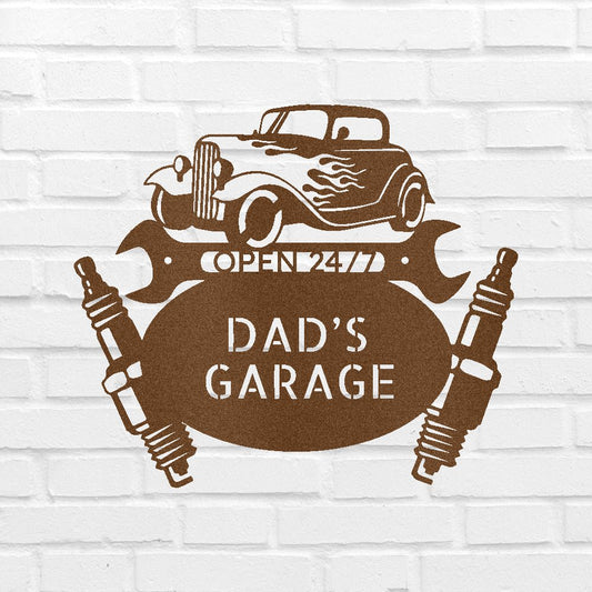 Garage Sign - Custom Metal Sign, Gift For Him, Christmas Gifts For Dad
