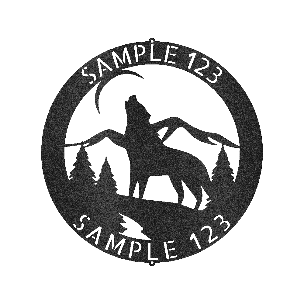 Howling Grey Wolf Personalized Gifts - Custom Metal Sign