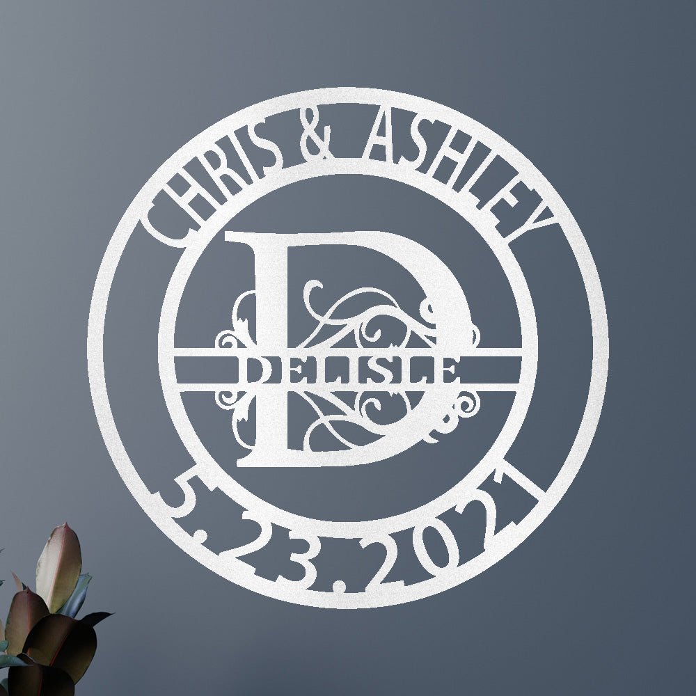 Name Sign - Custom Metal Sign, Split Letter, Wedding Gift