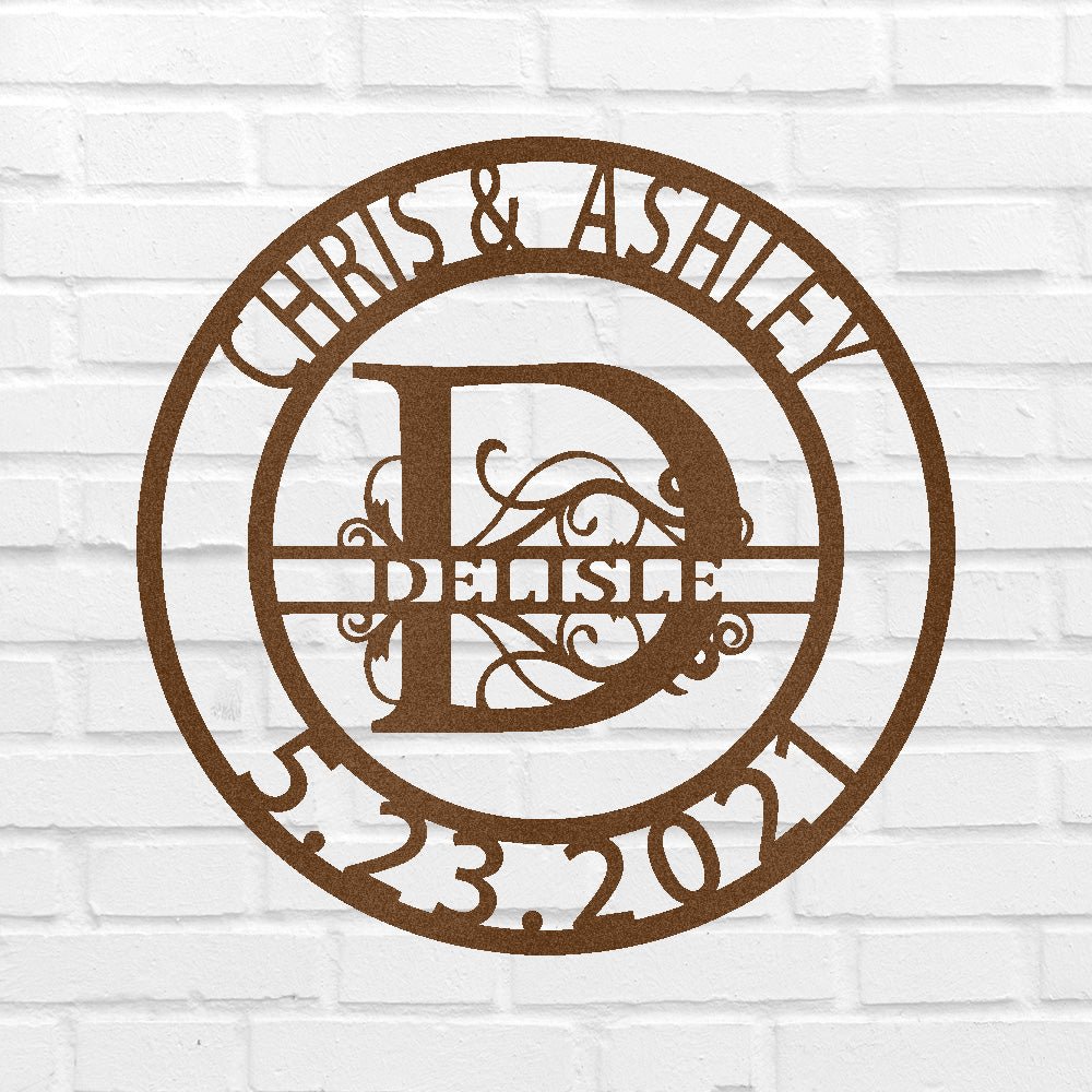 Name Sign - Custom Metal Sign, Split Letter, Wedding Gift