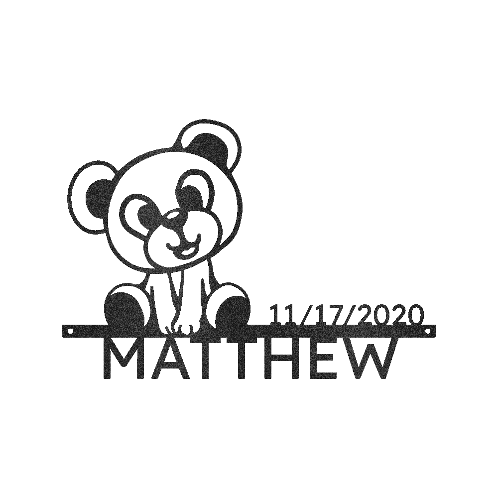 Newborn Baby Gift - Custom Metal Sign, Teddy Design