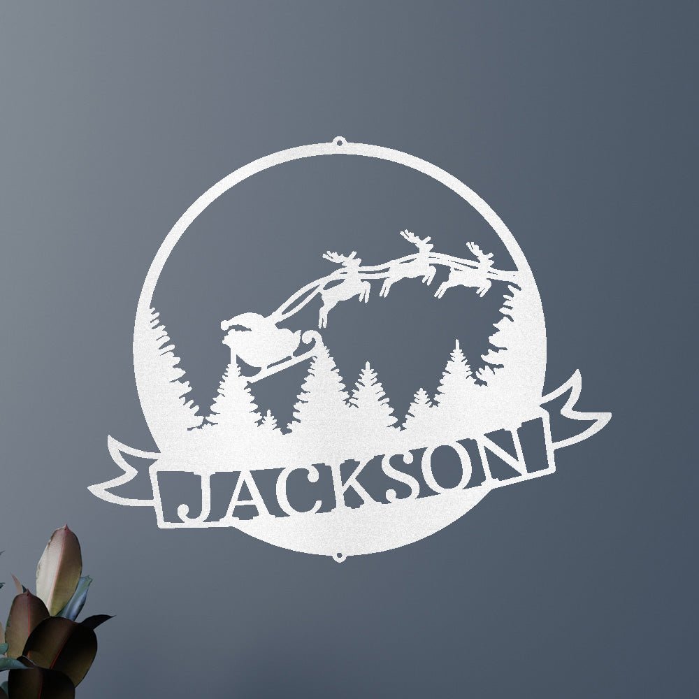 Santa's Journey Personalized Gifts - Custom Metal Sign, Christmas Gift