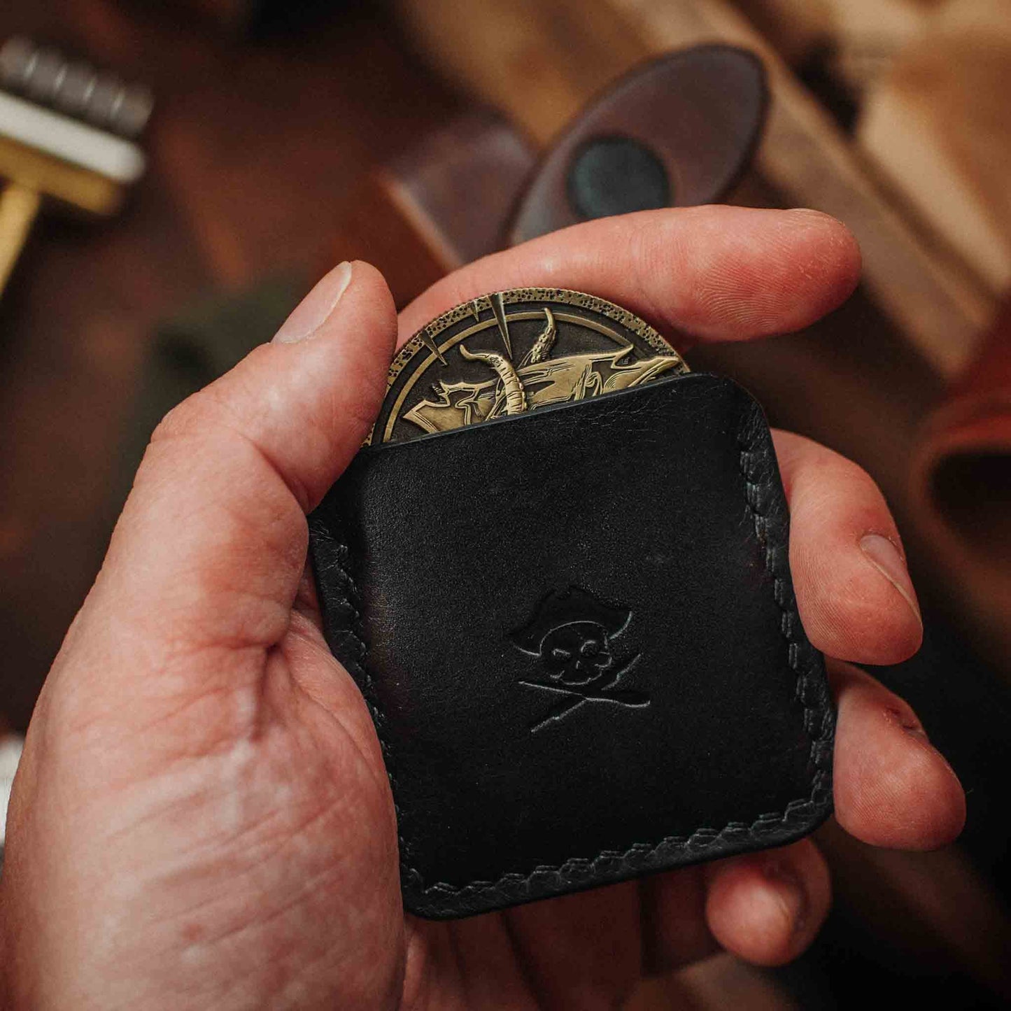 Challenge Coin Holder - Peso Pocket v3 | Leather Coin Case | Handcrafted EDC