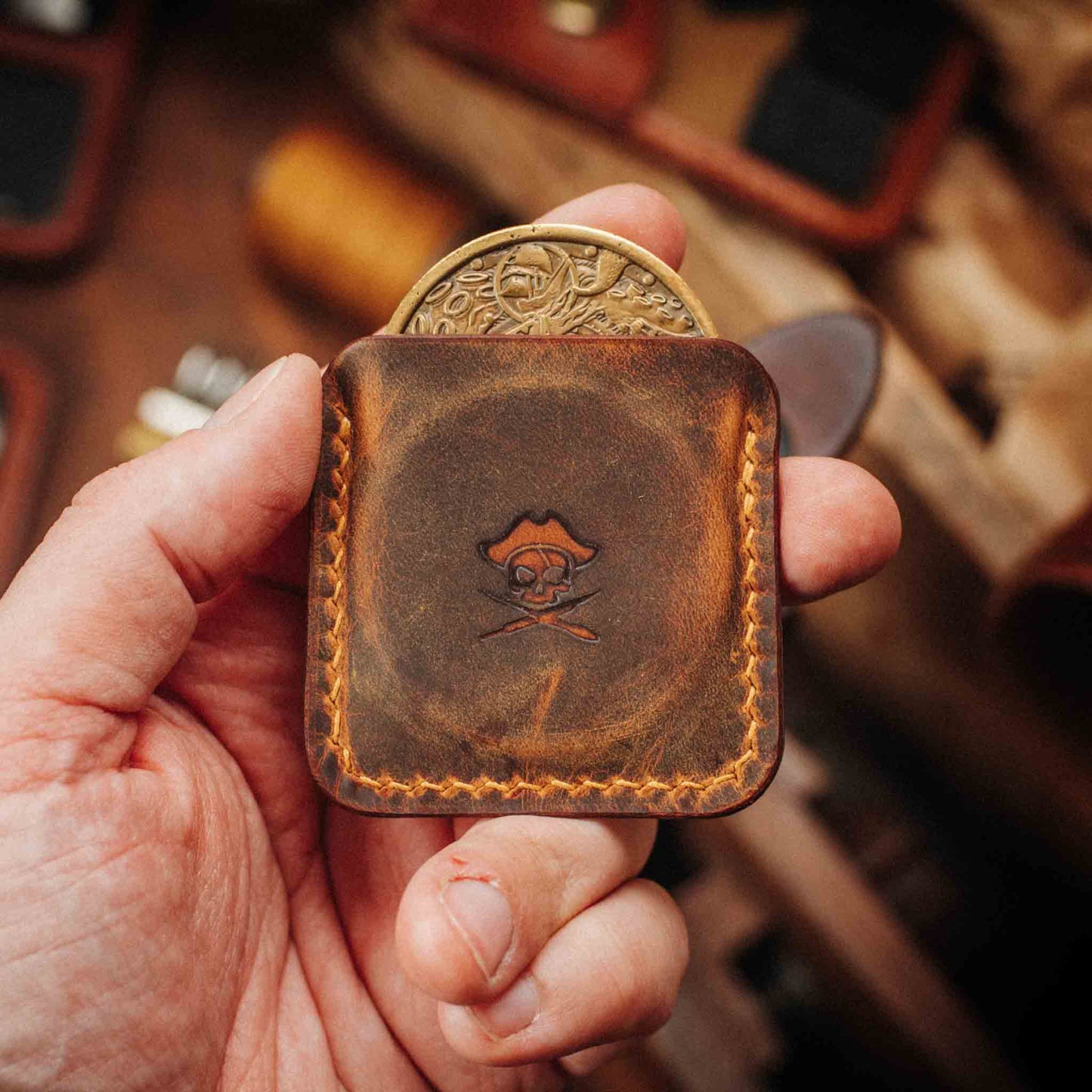 Challenge Coin Holder - Peso Pocket v3 | Leather Coin Case | Handcrafted EDC