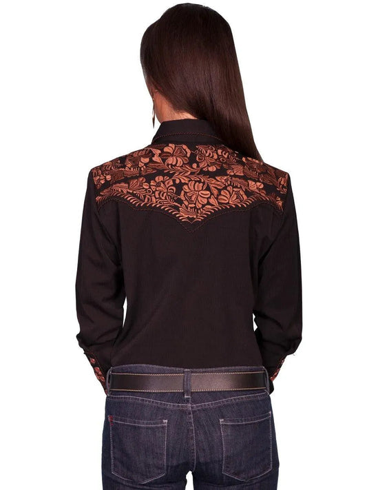 Scully Floral Tooled Embroidery - Women's Western Shirt
