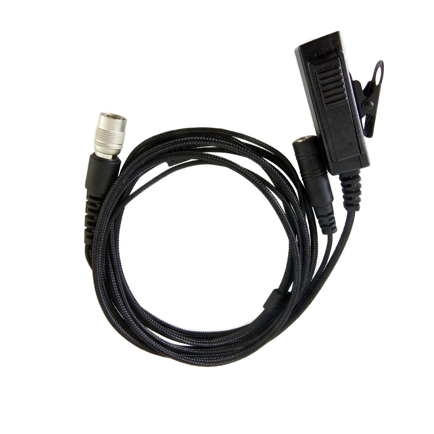 Braided Fiber Tactical Mic & Invisible Series Tubeless Earpiece Complete Kit w/ Quick Disconnect (Hirose) - Motorola XTS Series, HT/JT1000, MT/MTS2000, MTX838/900/8000/9000, PR1500 & More