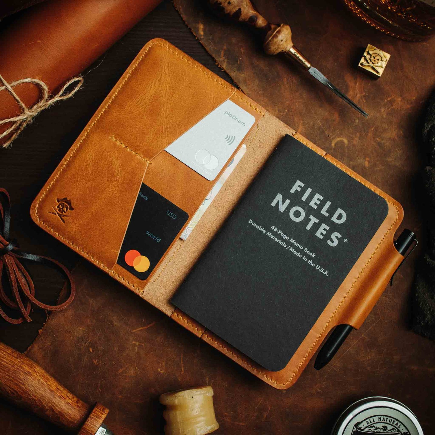 Passport Travel Wallet - Quartermaster v2 | Leather Velcro Organizer | Field Notes Holder