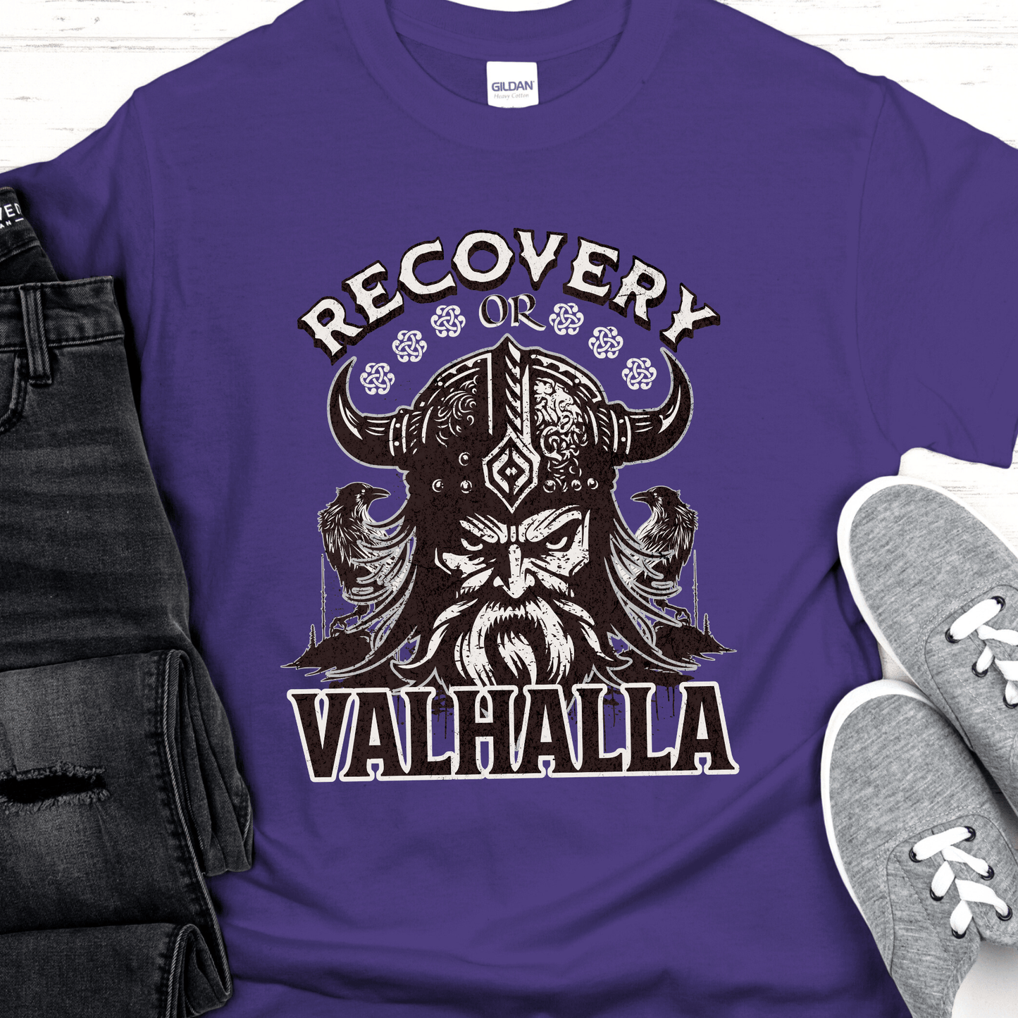 Recovery T-Shirt | Inspiring Sobriety |  Recovery or Valhalla