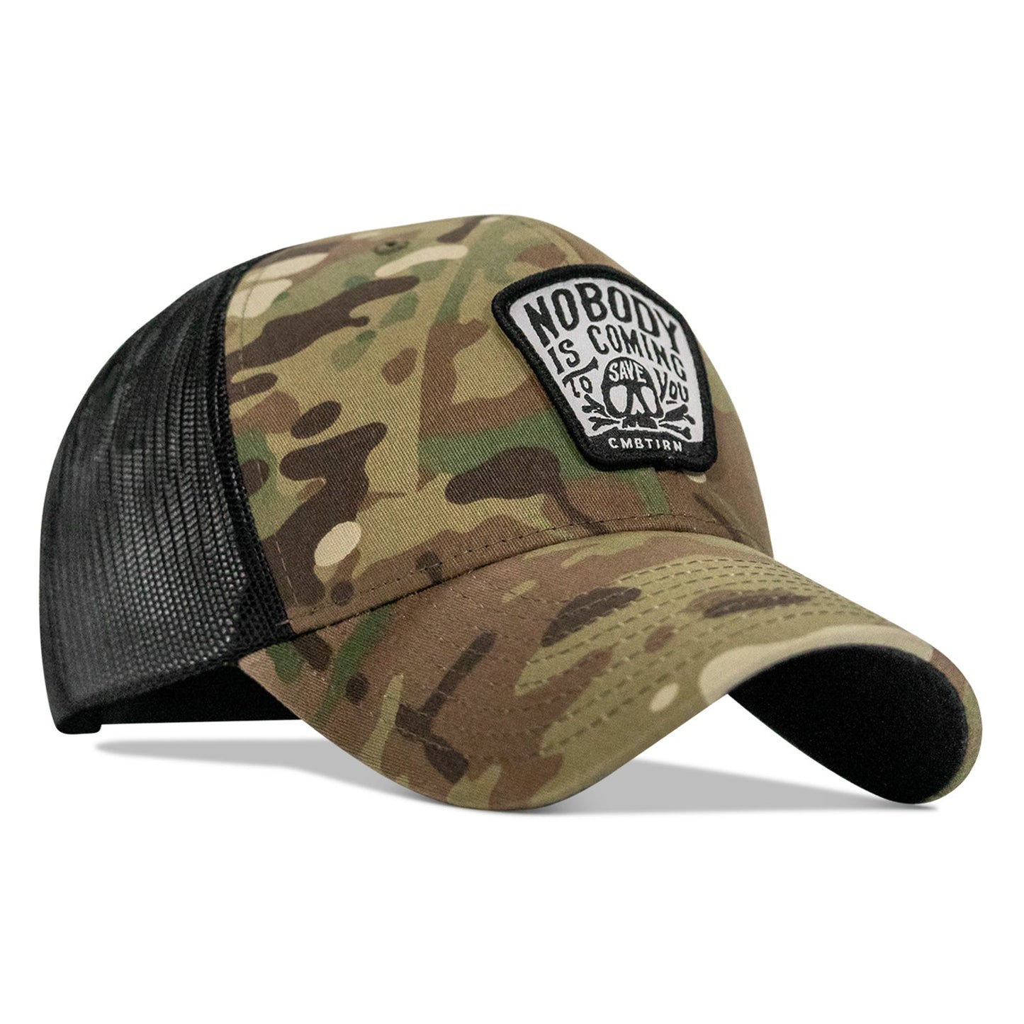 Nobody Is Coming To Save You Skull Patch Snapback Hat