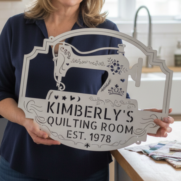 Custom Sewing & Quilting Room Metal Sign - Wall Decor