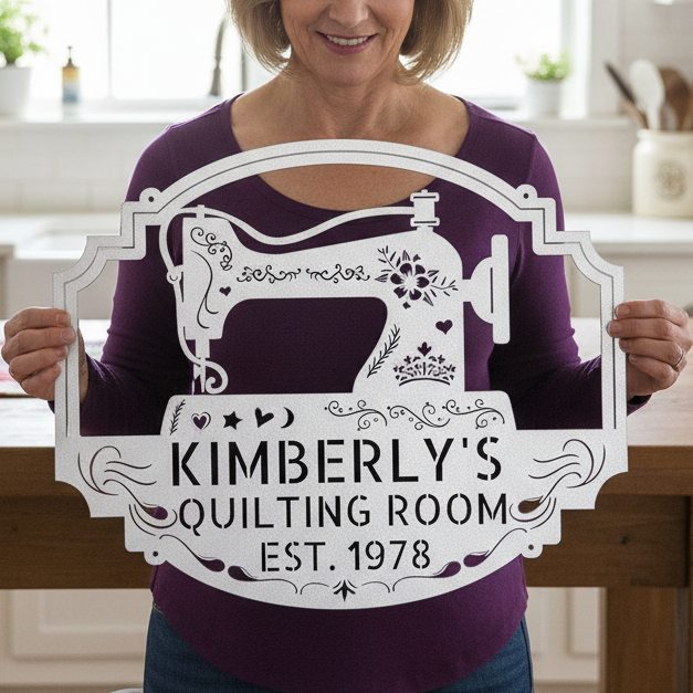 Custom Sewing & Quilting Room Metal Sign - Wall Decor