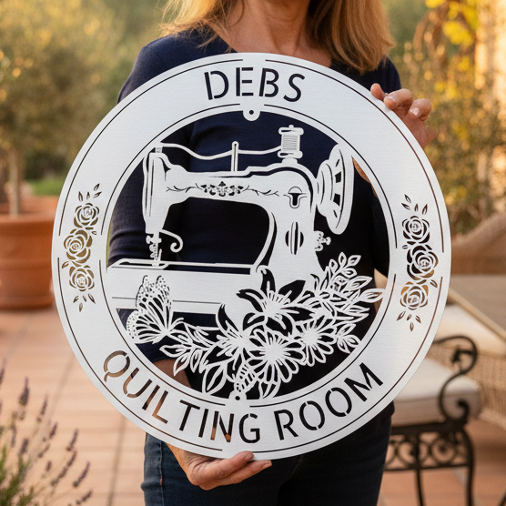 Sewing Sign - Personalized Metal Sign for Quilting Room Decor