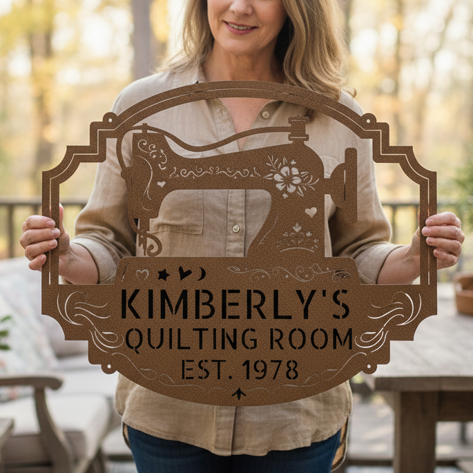 Custom Sewing & Quilting Room Metal Sign - Wall Decor