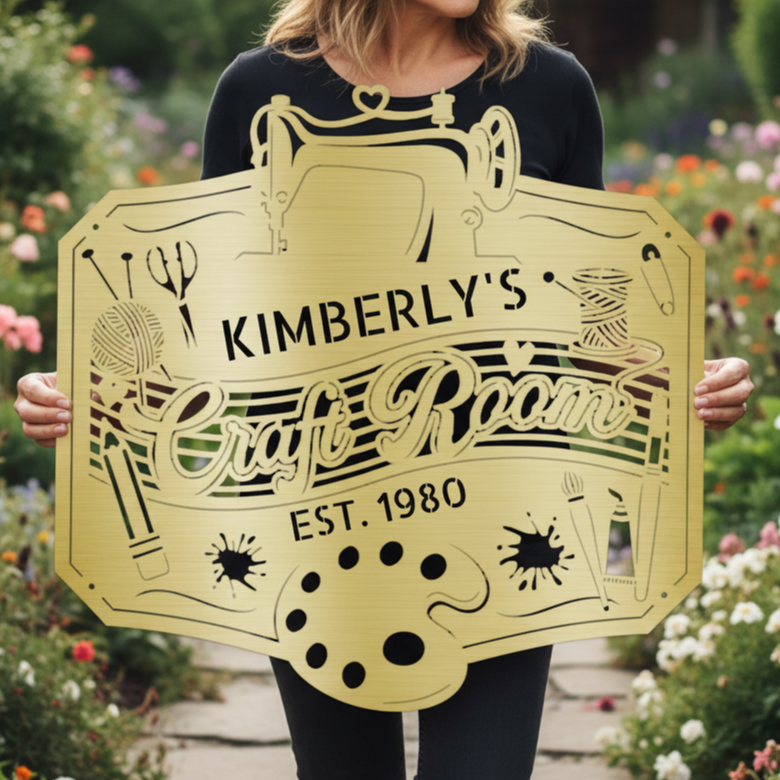 Craft Room Custom Metal Sign – Tailored for Sewing, Quilting, or Crochet