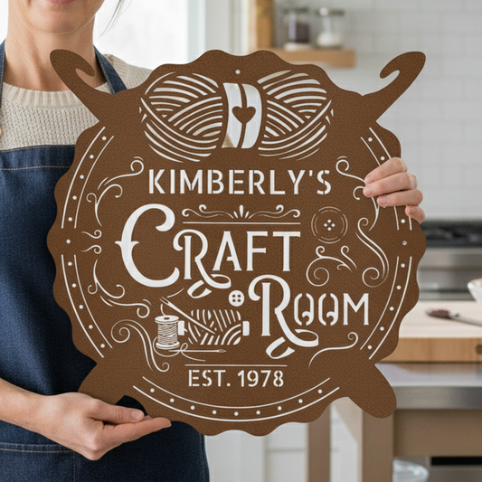 Crochet & Craft Room Custom Metal Sign – Sewing Room Decor