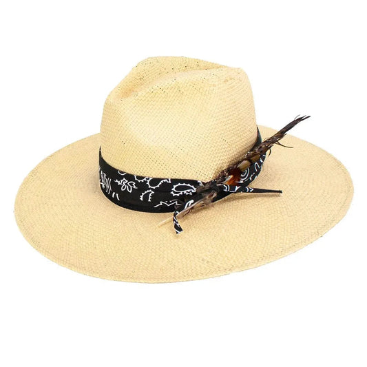 Peter Grimm Spencer - Wide Brim Straw Fedora Hat