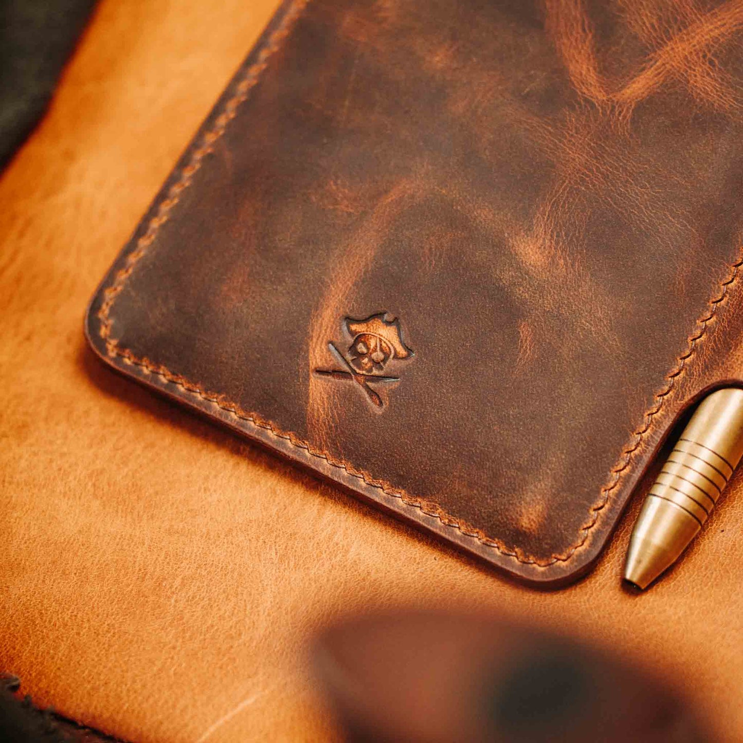 Field Notes Cover - Steersman | Leather Velcro Patch Display | EDC Journal Holder