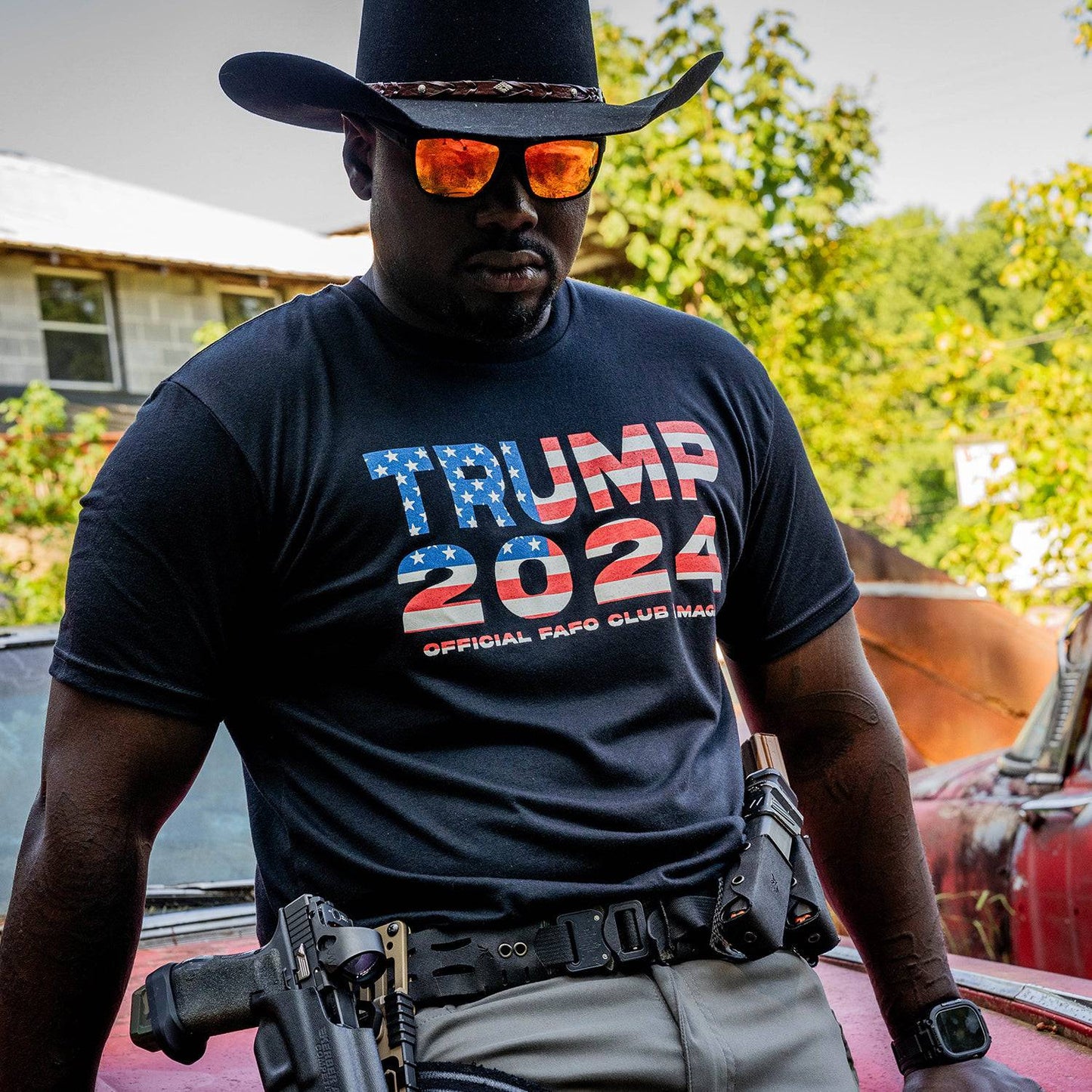 Trump 2024 American Flag Men's T-Shirt