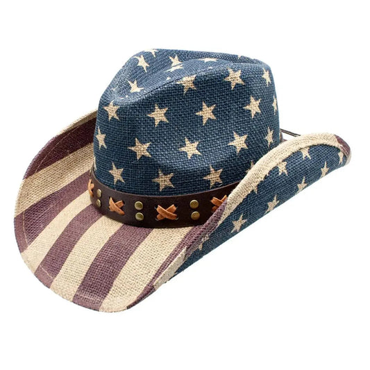 Peter Grimm Uncle Sam - Straw Cowboy Hat
