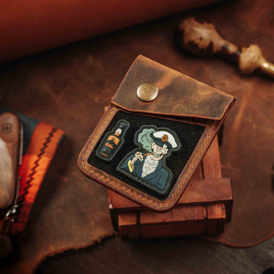 Leather Velcro Wallet - Voyager v2 | Patch Display Card Holder | EDC