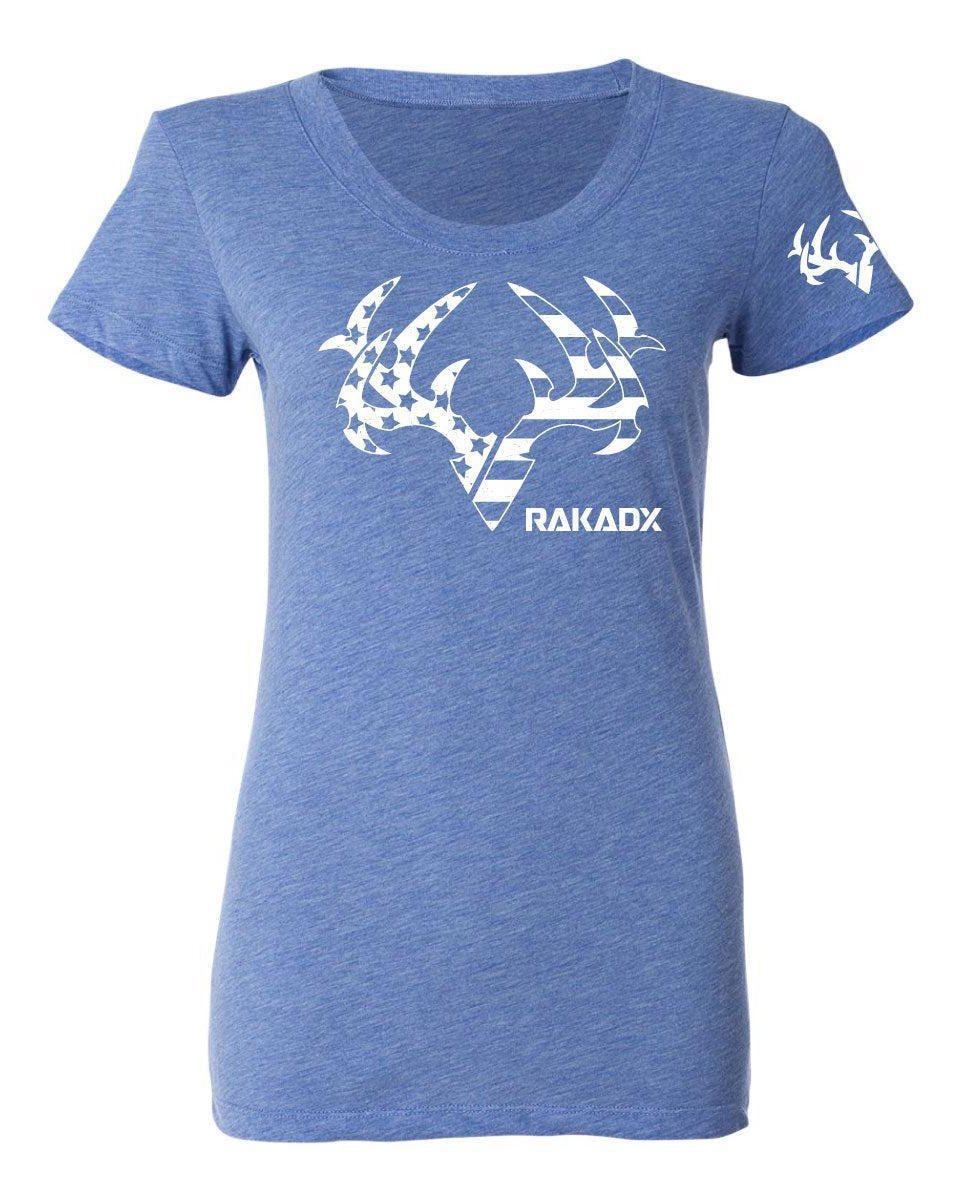 Womens Blue Star Spangled Rak Tee – Divided We Fall