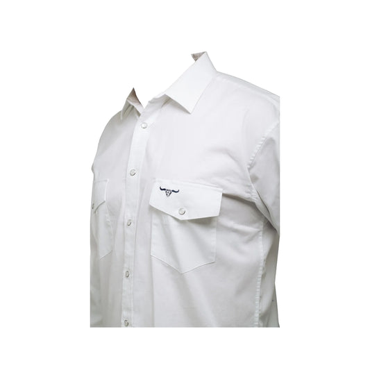 Bullhide Logo Western Shirt ( White ) - Men's Western Shirt